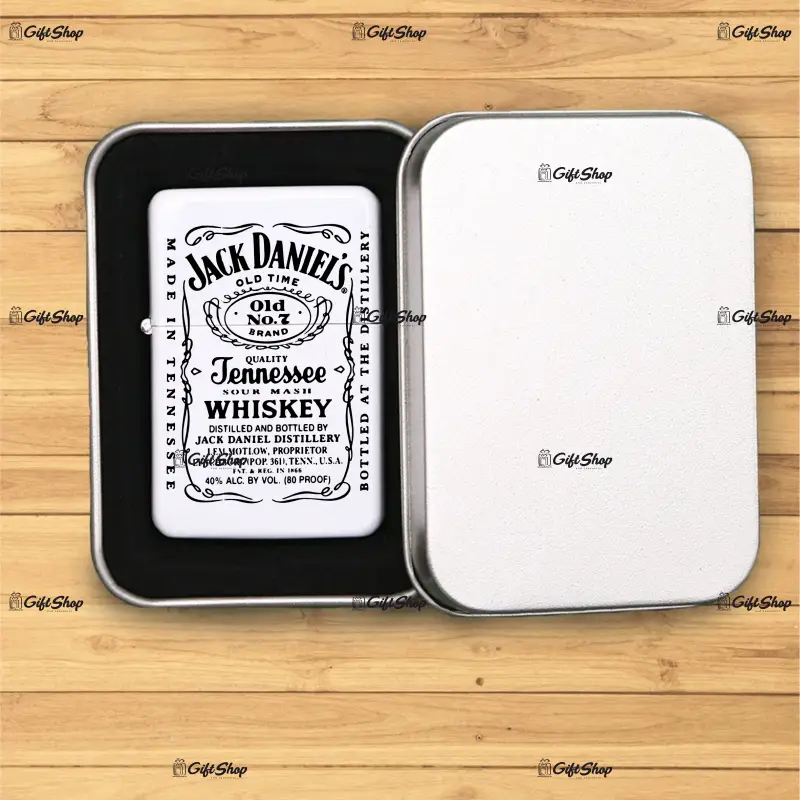 Jack daniel`s, bricheta metalica gravata laser cu mesaj